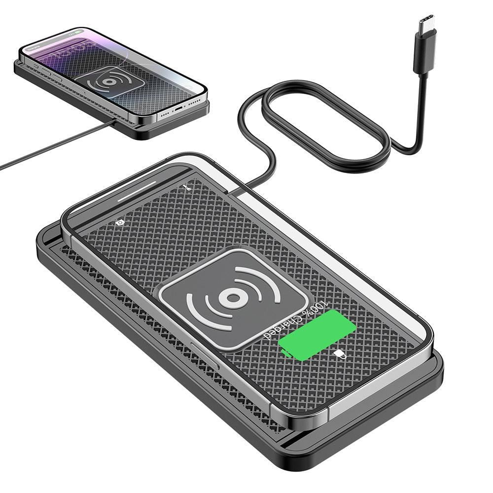 Universal Car Wireless Fast Charger Mat Non-Slip Charging Pad for Devices with Wireless Charging Function V1263-JX-7017-2