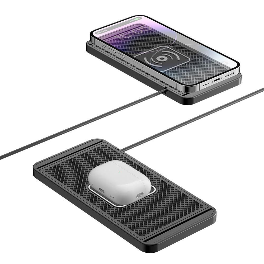 Universal Car Wireless Fast Charger Mat Non-Slip Charging Pad for Devices with Wireless Charging Function V1263-JX-7017-2