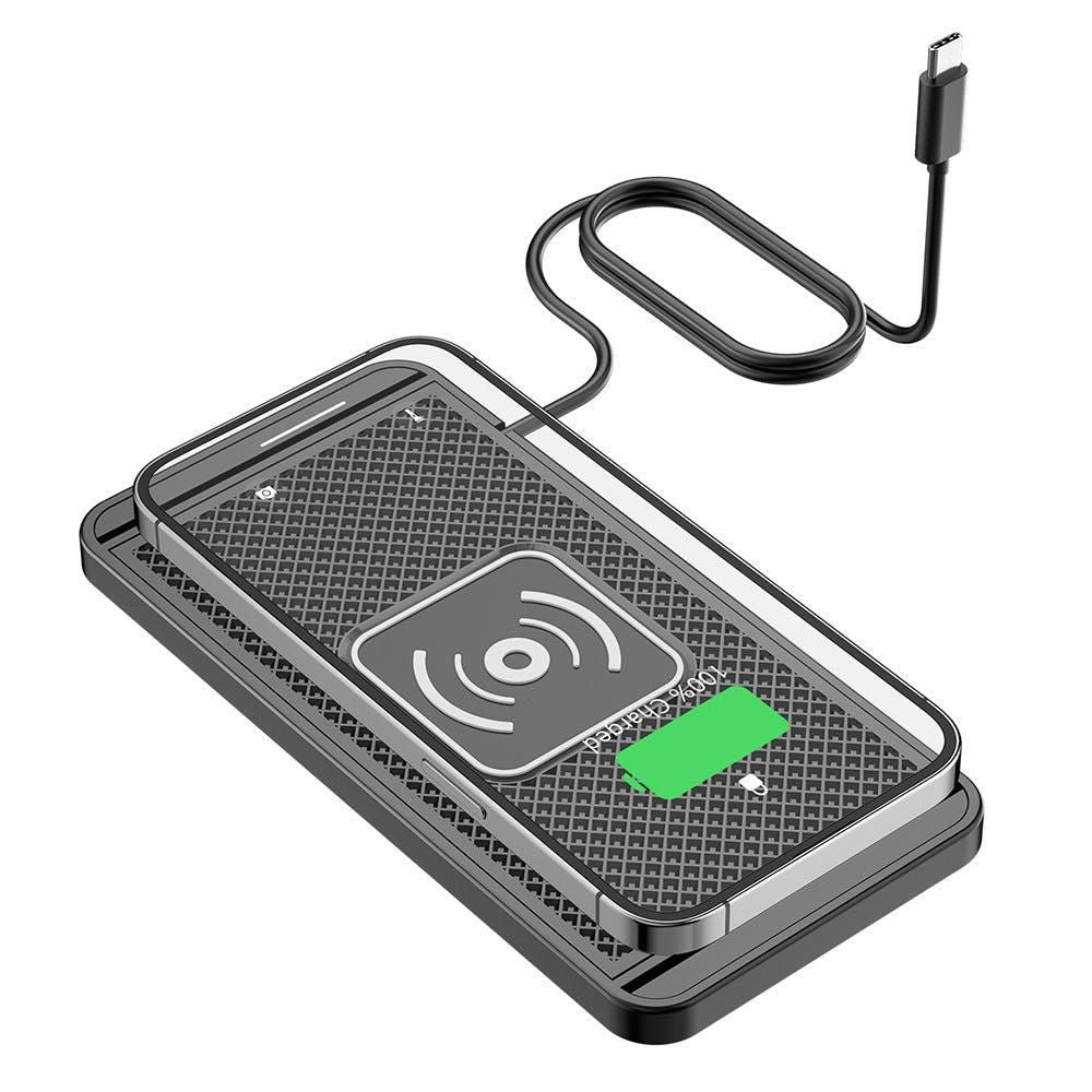 Universal Car Wireless Fast Charger Mat Non-Slip Charging Pad for Devices with Wireless Charging Function V1263-JX-7017-2