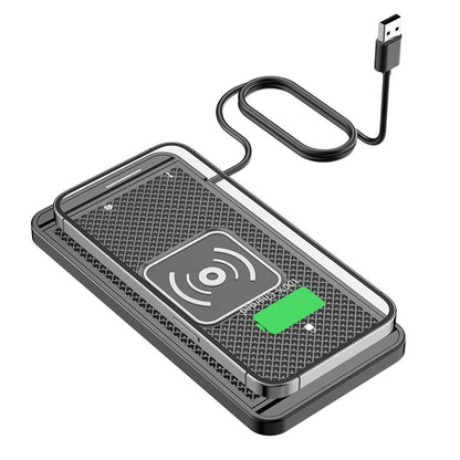 Universal Car Wireless Fast Charger Mat Non-Slip Charging Pad for Devices with Wireless Charging Function V1263-JX-7017-2