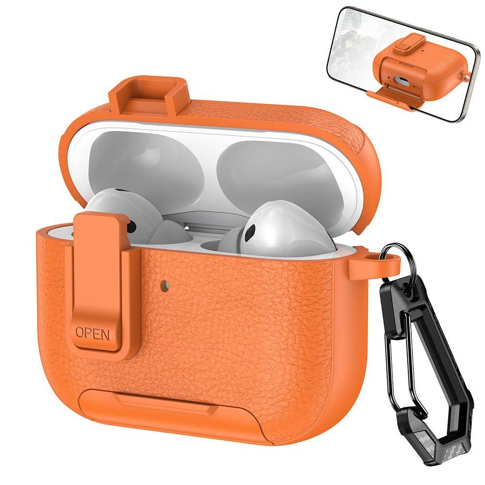 Protective Case Compatible With AirPods Pro 3 Shockproof Cover with Keychain Hook Orange V1263-JX-7018-1