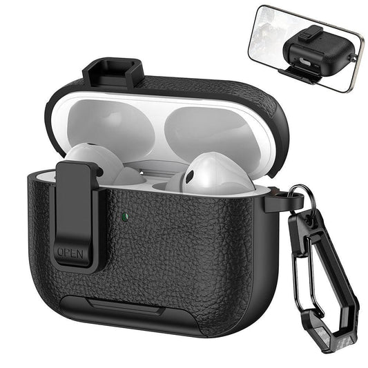 Protective Case Compatible With AirPods Pro 3 Shockproof Cover with Keychain Hook Black V1263-JX-7018-2