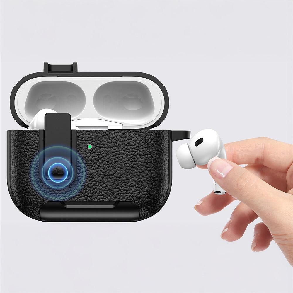 Protective Case Compatible With AirPods Pro 3 Shockproof Cover with Keychain Hook Black V1263-JX-7018-2