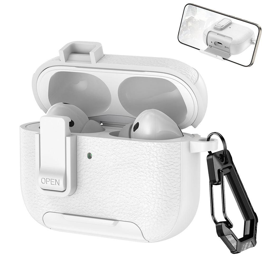 Protective Case Compatible With AirPods Pro 3 Shockproof Cover with Keychain Hook Black V1263-JX-7018-2