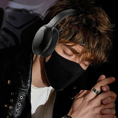 Active Noise Canceling Bluetooth Headphones Over-Ear Wireless Headset Black V1263-JX-7022-1