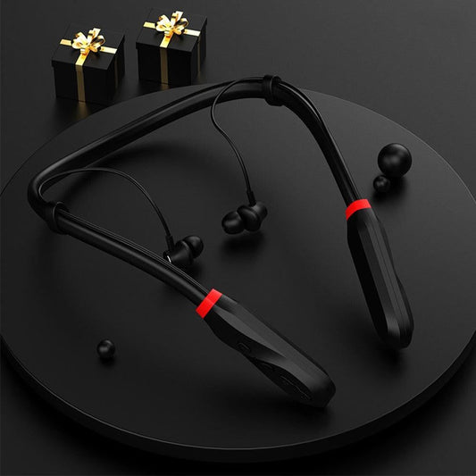 100 Hour Neckband Bluetooth Headphones Noise Cancelling English Version Black V1263-JX-7027