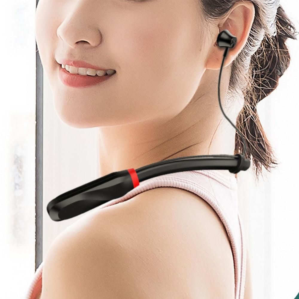 100 Hour Neckband Bluetooth Headphones Noise Cancelling English Version Black V1263-JX-7027