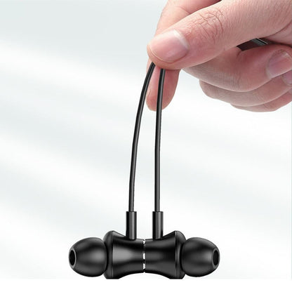 100 Hour Neckband Bluetooth Headphones Noise Cancelling English Version Black V1263-JX-7027