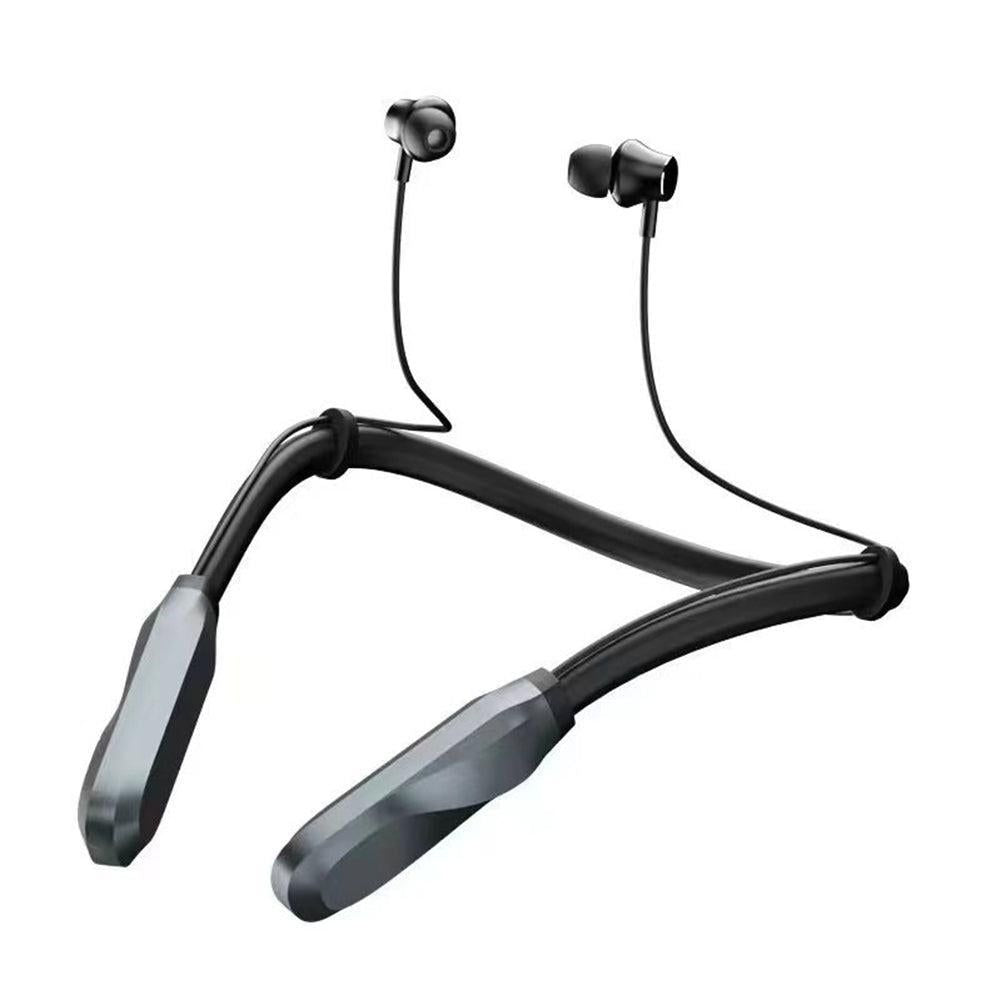 100 Hour Neckband Bluetooth Headphones Noise Cancelling English Version Black V1263-JX-7027