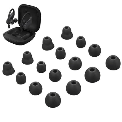 16Pcs Silicone Earbud Tips Compatible with Beats Powerbeats Pro Beats Flex and Beats X Black V1263-JX-7036