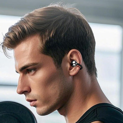 Bluetooth Clip-on Earbuds Wireless Open Ear Earbuds for Sports Workout Black V1263-JX-7038-1