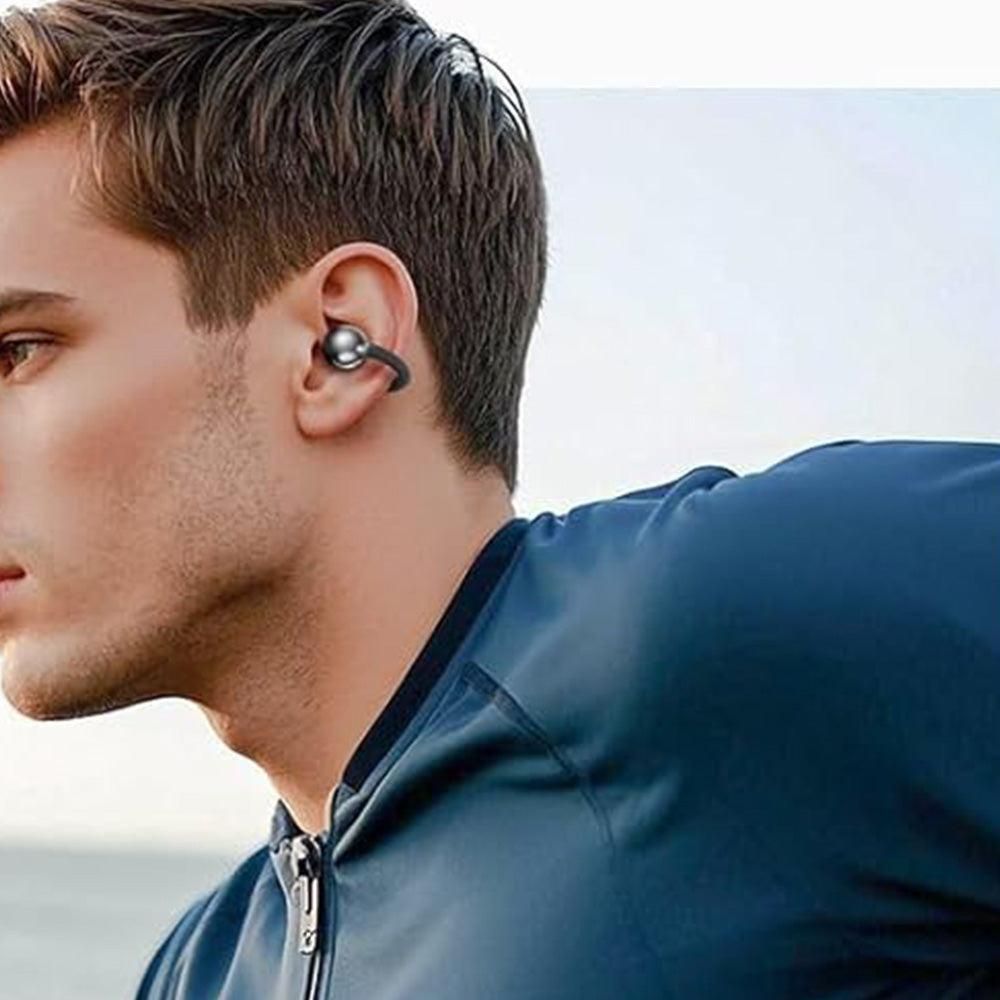 Bluetooth Clip-on Earbuds Wireless Open Ear Earbuds for Sports Workout Black V1263-JX-7038-1