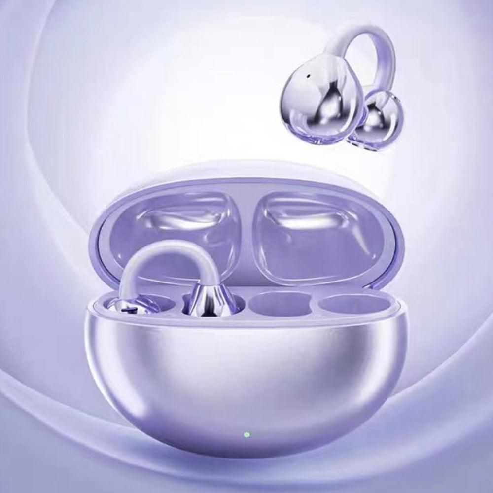 Bluetooth Clip-on Earbuds Wireless Open Ear Earbuds for Sports Workout Purple V1263-JX-7038-2