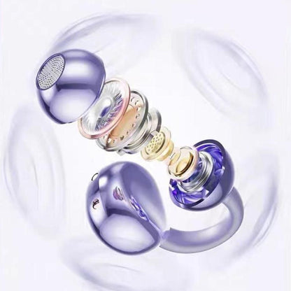 Bluetooth Clip-on Earbuds Wireless Open Ear Earbuds for Sports Workout Purple V1263-JX-7038-2