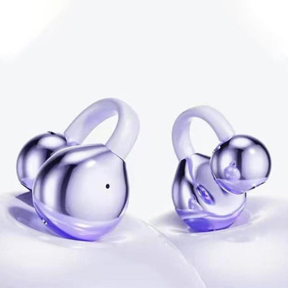 Bluetooth Clip-on Earbuds Wireless Open Ear Earbuds for Sports Workout Purple V1263-JX-7038-2