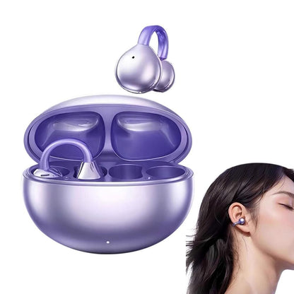 Bluetooth Clip-on Earbuds Wireless Open Ear Earbuds for Sports Workout Purple V1263-JX-7038-2