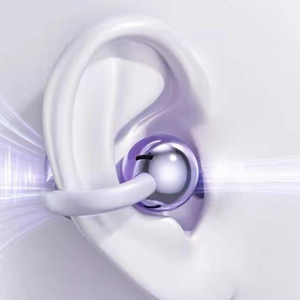 Bluetooth Clip-on Earbuds Wireless Open Ear Earbuds for Sports Workout Purple V1263-JX-7038-2