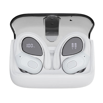Wireless Bluetooth 5.4 Over-Ear Earbuds IPX5 Waterproof for Sports White V1263-JX-7040