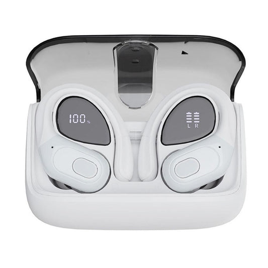 Wireless Bluetooth 5.4 Over-Ear Earbuds IPX5 Waterproof for Sports White V1263-JX-7040