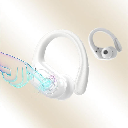 Wireless Bluetooth 5.4 Over-Ear Earbuds IPX5 Waterproof for Sports White V1263-JX-7040