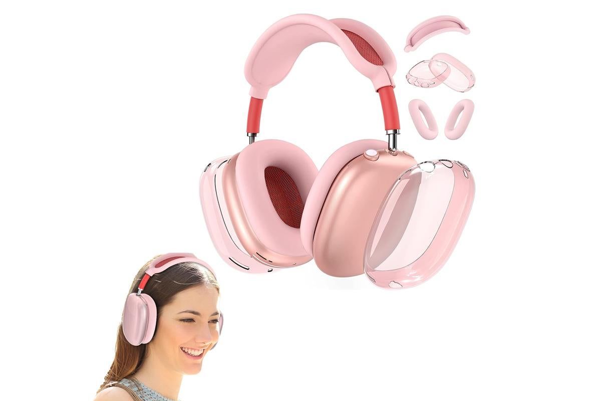 For Apple AirPods Max Headphones Case Silicone Protective Sleeves Full Set Cover Pink V1263-JX-7045-1