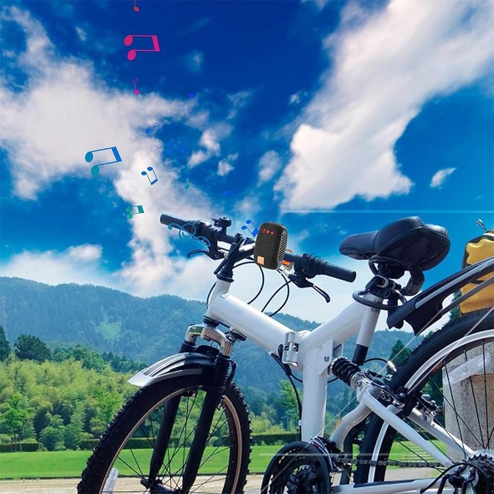 2-in-1 Bluetooth Speaker with Bracket Travel, Stereo Speaker for Bicycle Motorcycle Black V1263-JX-7048