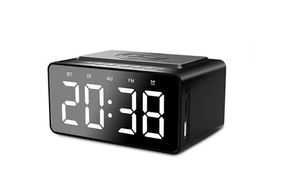 Wireless Charging Bluetooth Speaker with LED Digital Alarm Clock and FM Radio V1263-JX-7050