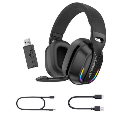 2.4GHz Wireless Gaming Headphone Bluetooth RGB Game Headset for PC Smartphone PS4/PS5 Switch V1263-JX-7055
