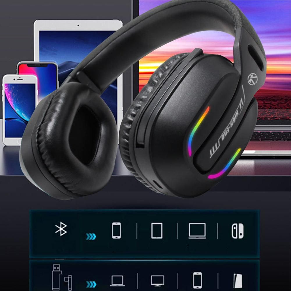2.4GHz Wireless Gaming Headphone Bluetooth RGB Game Headset for PC Smartphone PS4/PS5 Switch V1263-JX-7055
