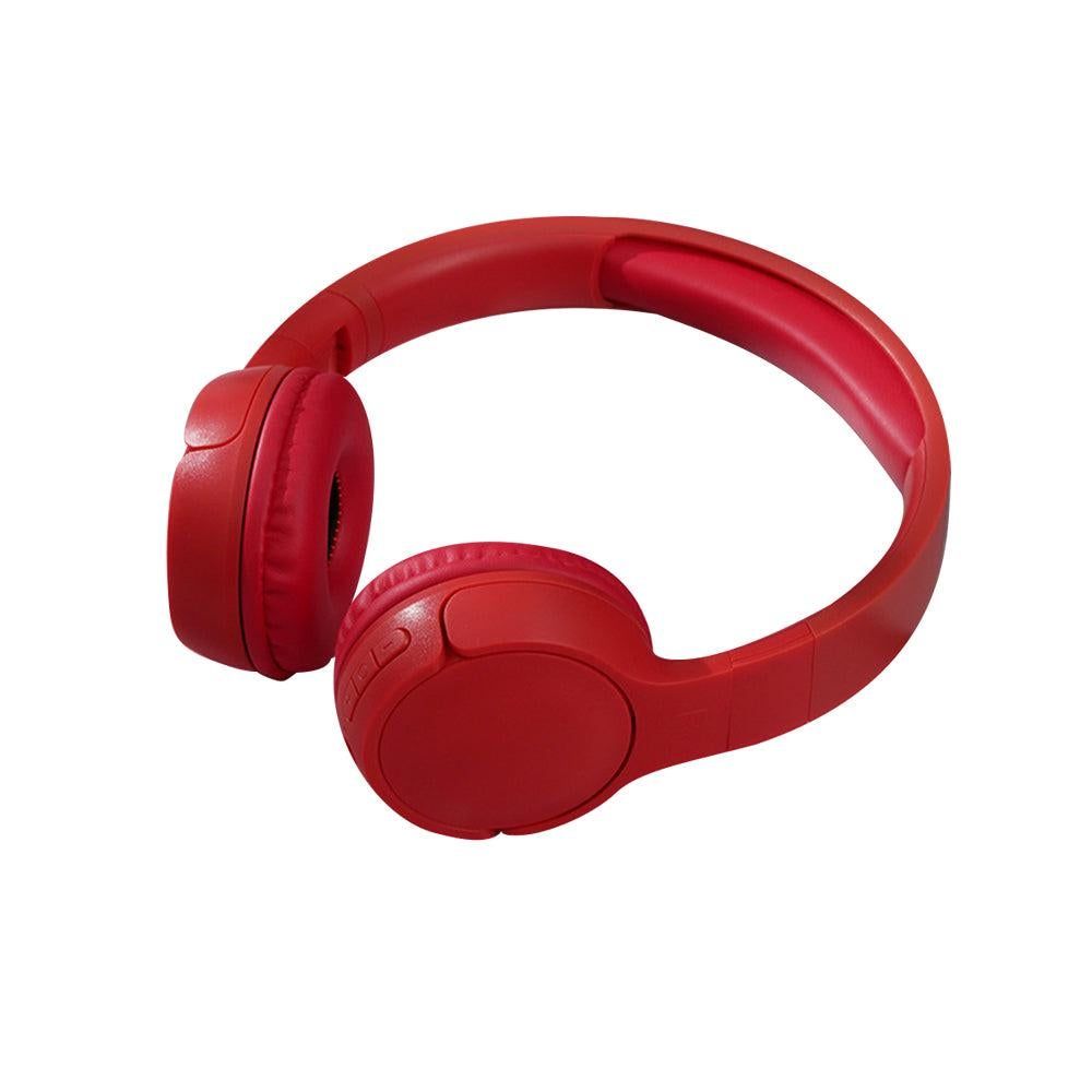 Rechargeable Bluetooth Wireless Headphones On-Ear Stereo Headset Red V1263-JX-7056-1