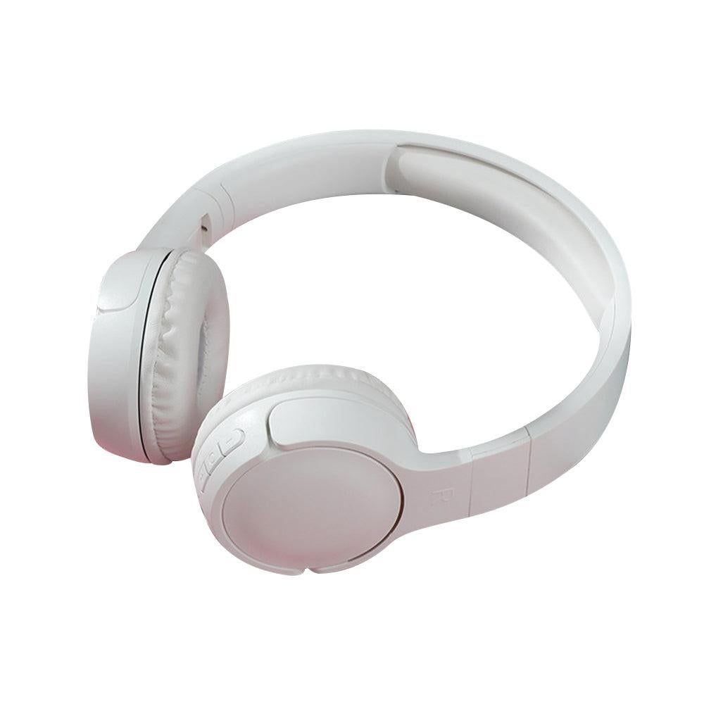 Rechargeable Bluetooth Wireless Headphones On-Ear Stereo Headset White V1263-JX-7056-3