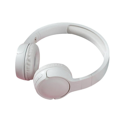 Rechargeable Bluetooth Wireless Headphones On-Ear Stereo Headset White V1263-JX-7056-3