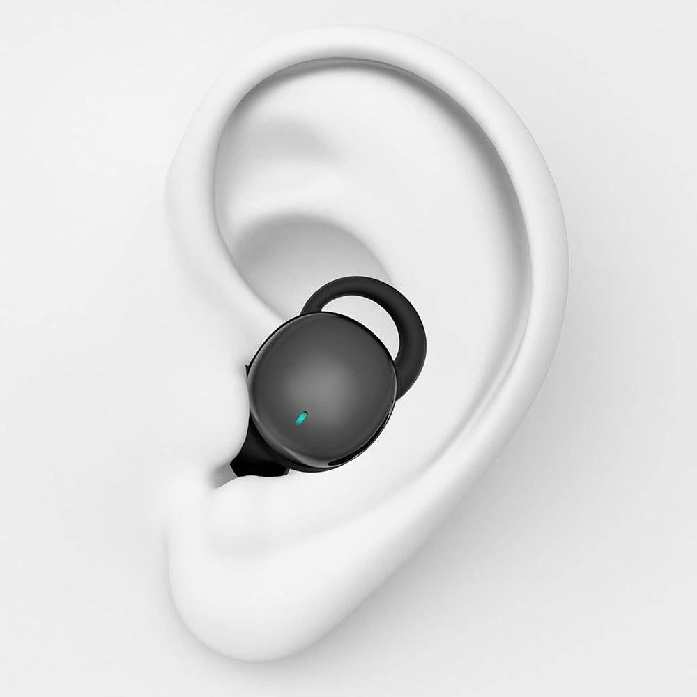 In Ear Sleep Headphones with Digital Power Display Invisible Noise Blocking Earphone for Side Sleepers Black V1263-JX-7057