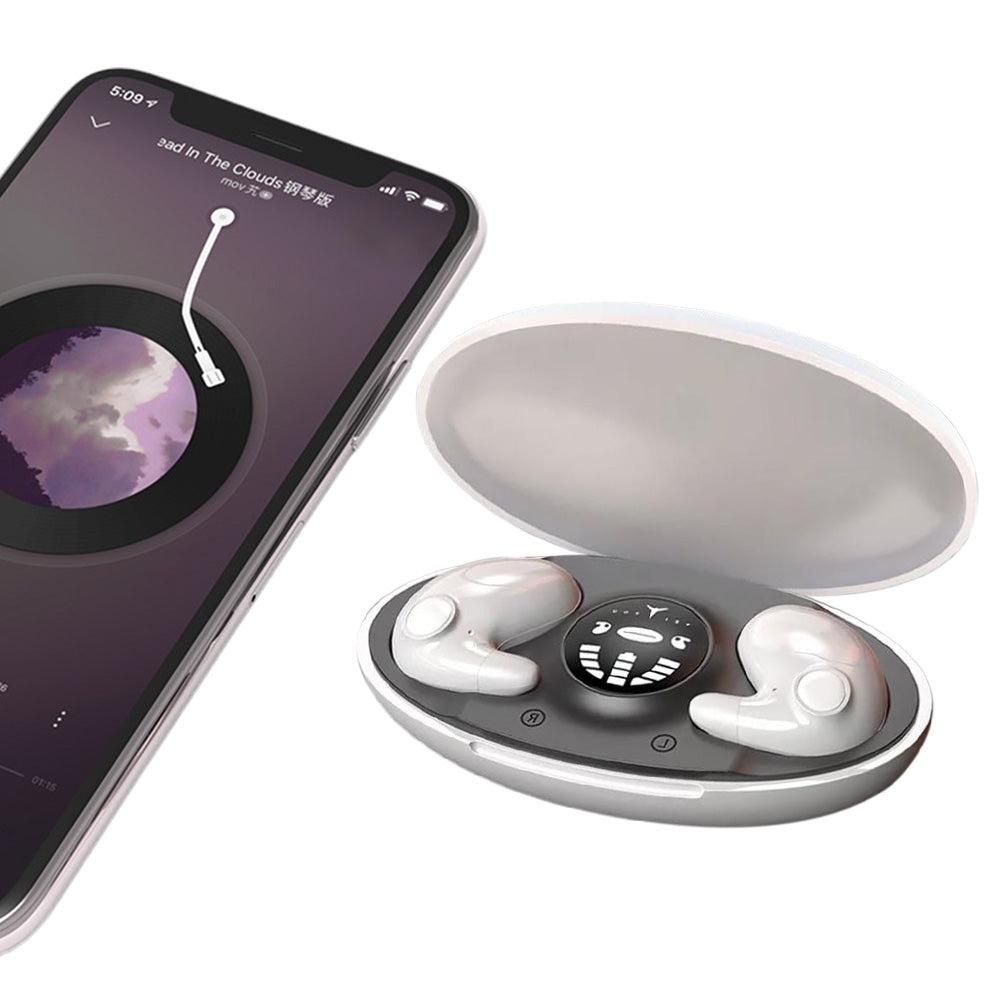 Invisible Sleep Earphone Wireless Bluetooth 5.3 Headphones Hidden Earbuds with Charging Case White V1263-JX-7058