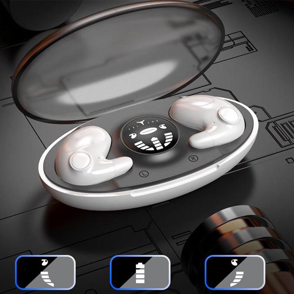 Invisible Sleep Earphone Wireless Bluetooth 5.3 Headphones Hidden Earbuds with Charging Case White V1263-JX-7058