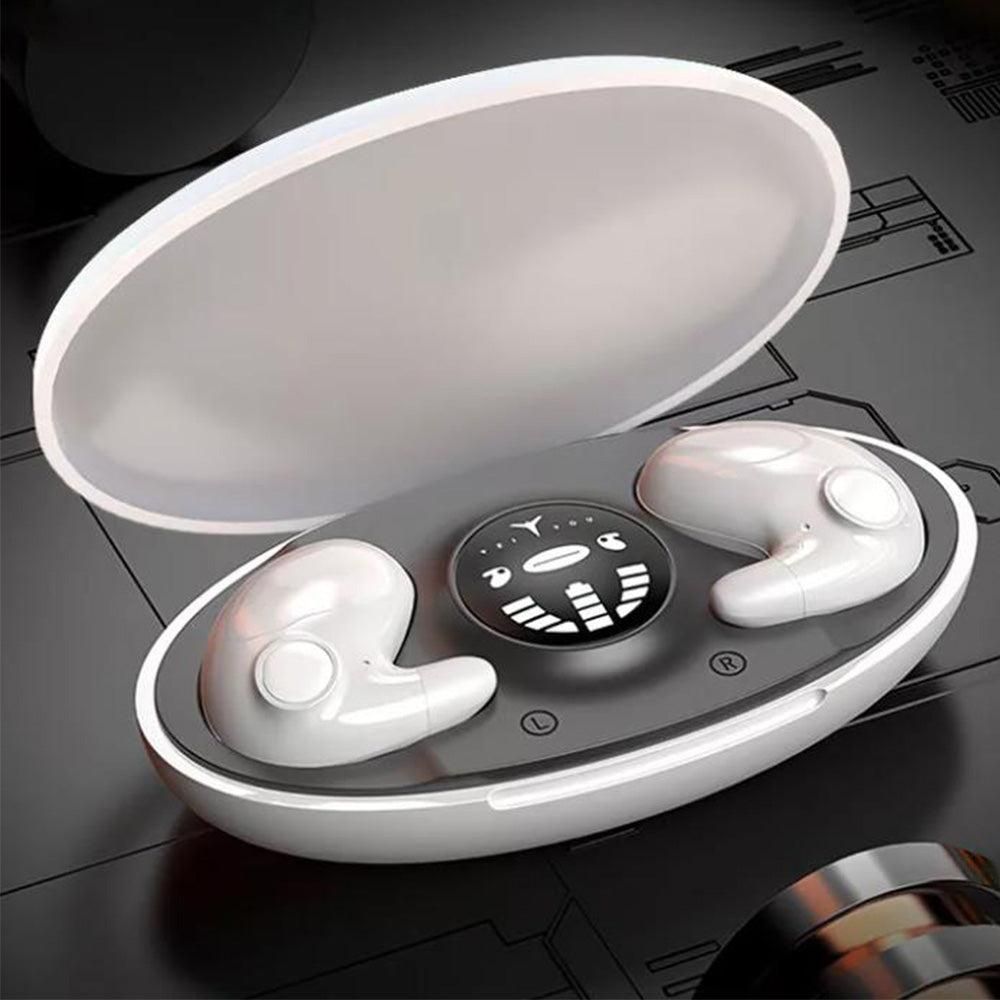Invisible Sleep Earphone Wireless Bluetooth 5.3 Headphones Hidden Earbuds with Charging Case White V1263-JX-7058