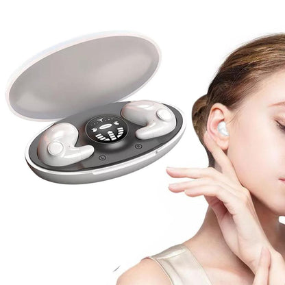 Invisible Sleep Earphone Wireless Bluetooth 5.3 Headphones Hidden Earbuds with Charging Case White V1263-JX-7058