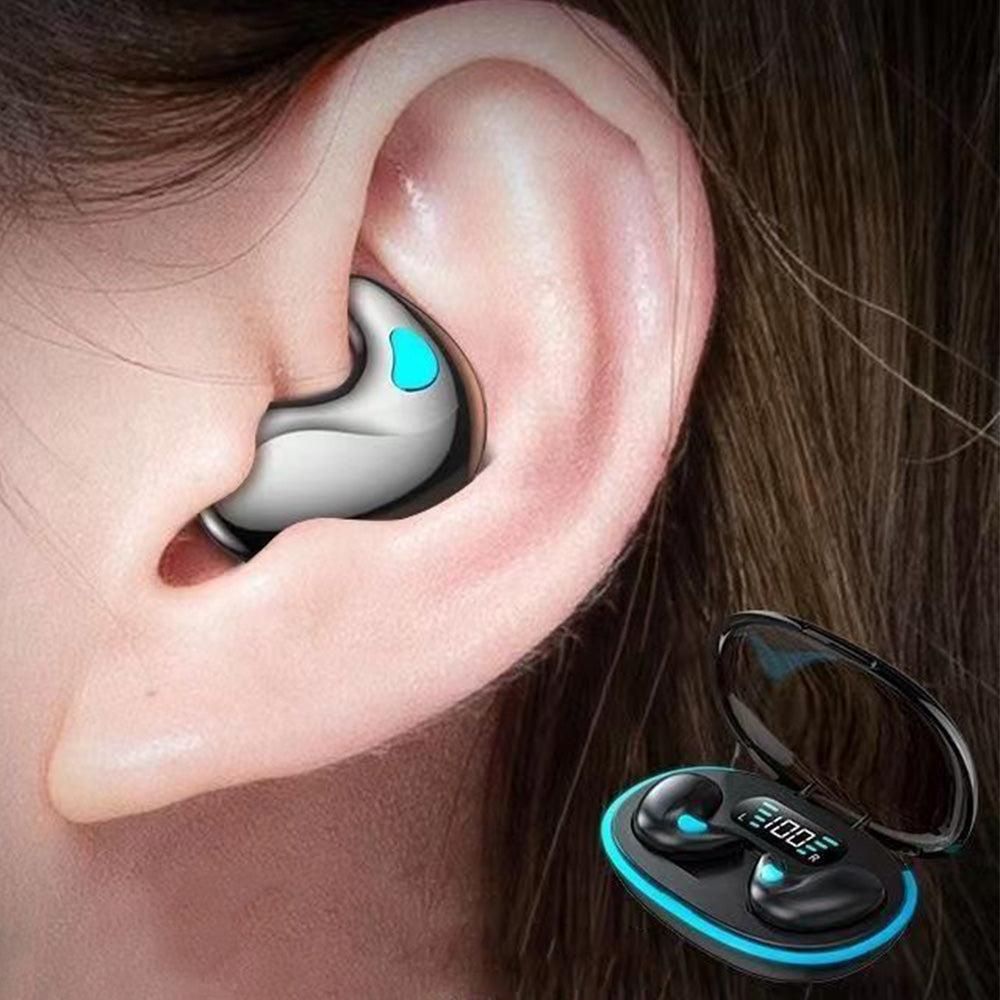 Wireless Bluetooth Sleep Earbuds Invisible Earplugs with Charging Case Black V1263-JX-7061