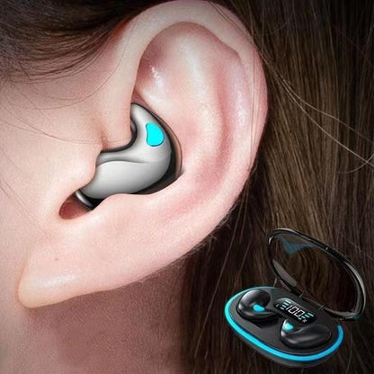Wireless Bluetooth Sleep Earbuds Invisible Earplugs with Charging Case Black V1263-JX-7061