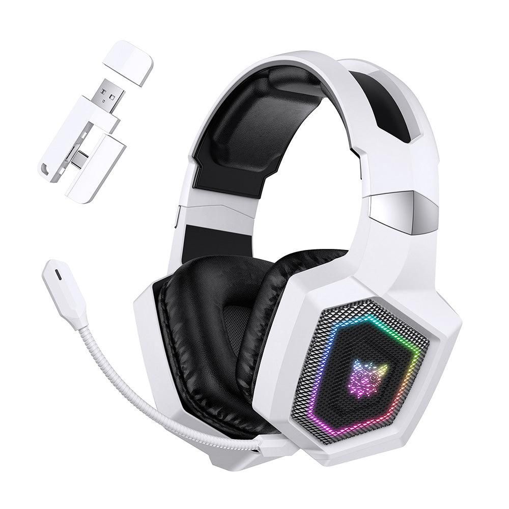 2.4GHz Wireless Gaming Headset with Flip Mic for PC White V1263-JX-7062