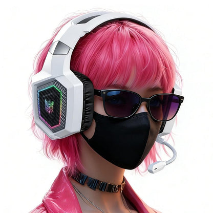 2.4GHz Wireless Gaming Headset with Flip Mic for PC White V1263-JX-7062