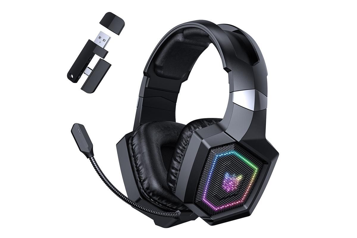 2.4GHz Wireless Gaming Headset with Flip Mic for PC White V1263-JX-7062