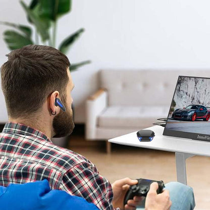Wireless Bluetooth Gaming Earphones In-Ear Headsets with Breathing Light Black V1263-JX-7067