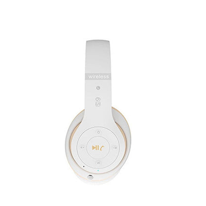 Wireless Bluetooth Headphones Foldable Over Ear Stereo Headsets with Built-in Mic White V1263-JX-7068-1
