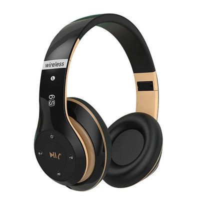 Wireless Bluetooth Headphones Foldable Over Ear Stereo Headsets with Built-in Mic White V1263-JX-7068-1