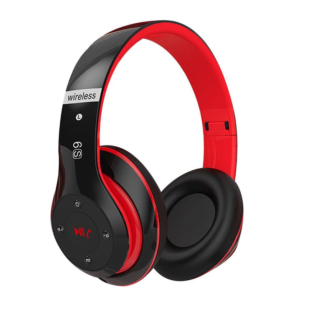 Wireless Bluetooth Headphones Foldable Over Ear Stereo Headsets with Built-in Mic Blue V1263-JX-7068-2