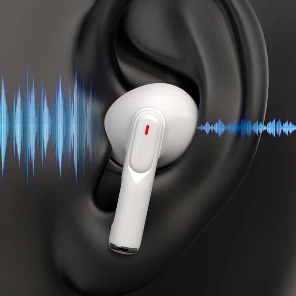Touch Control Case Bluetooth Headphone Wireless Smart Earbuds with Digital Display White V1263-JX-7071