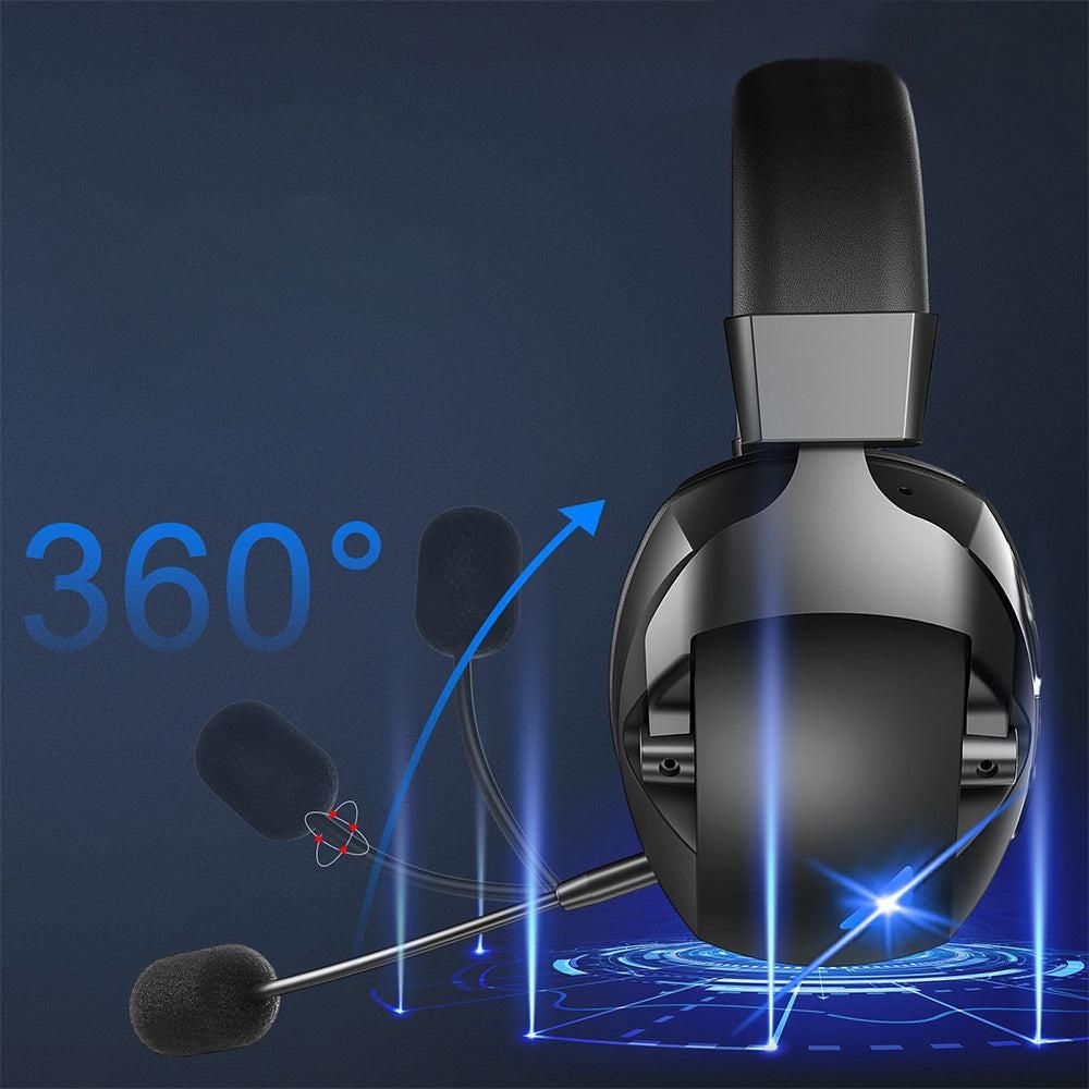 3-in-1 Wireless Gaming Headset 2.4G Bluetooth Computer Headphone with Mic for PS5 PS4 Console V1263-JX-7073