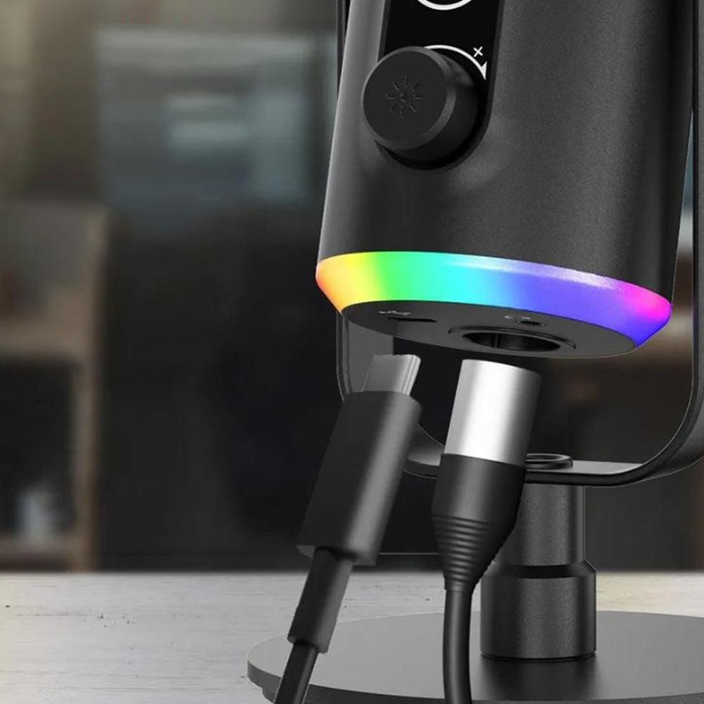 RGB Dynamic Gaming Microphone XLR/USB Interface for PC Streaming Podcast Recording Style 2 V1263-JX-7074-1