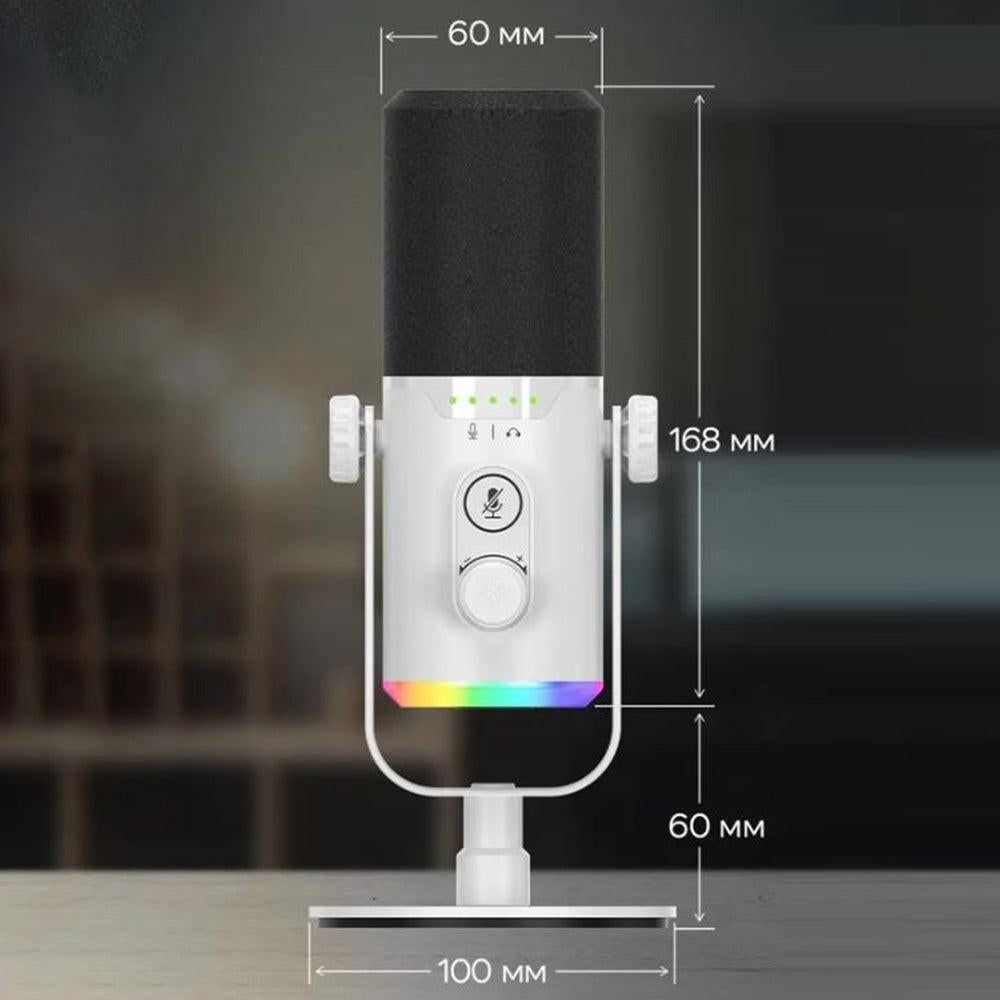RGB Dynamic Gaming Microphone XLR/USB Interface for PC Streaming Podcast Recording Style 1 V1263-JX-7074-2